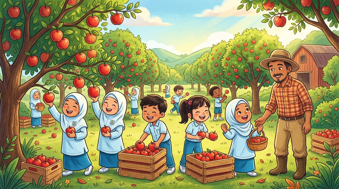 果园苹果采摘装箱